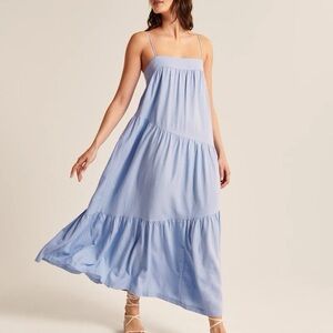 Abercrombie & Fitch Blue Tiered Maxi Dress